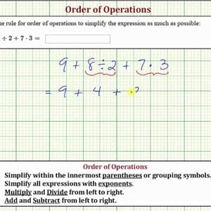 Evaluate an Expression Using the Order of Operations: a+b/c+d*f