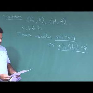 Abstract and Linear Algebra by Prof. Sourav Mukhopadhyay (NPTEL): Lecture 16: Left Cosets