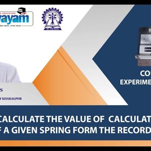Experimental Physics I (NPTEL):- Lecture 24: Calculate spring constant from recorded data