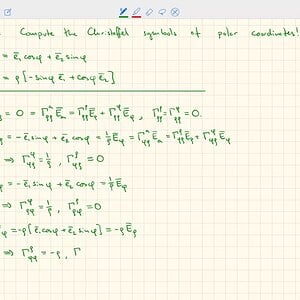 SH2372 General Relativity (3X): Christoffel symbols in polar coordinates