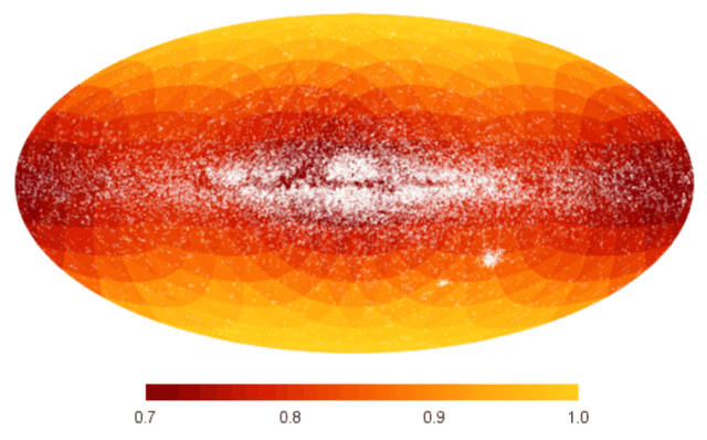 Sensitivity of Gaia dataset to GW’s over the sky
