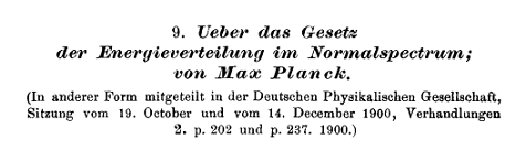 On the law of energy distribution in the normal spectrum
